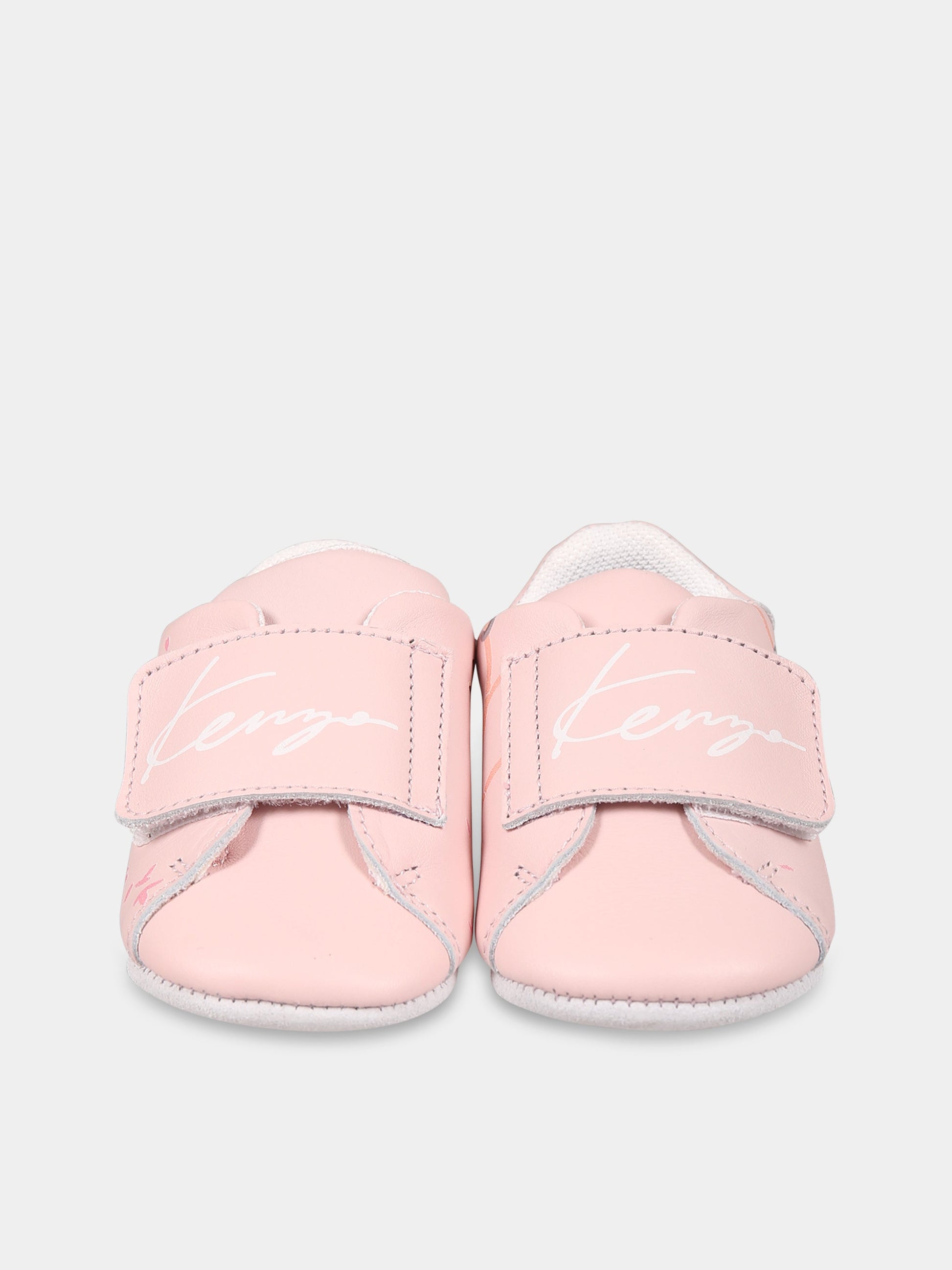 Sneakers rosa per neonata con stampa tigre e logo,Kenzo Kids,K99011 450