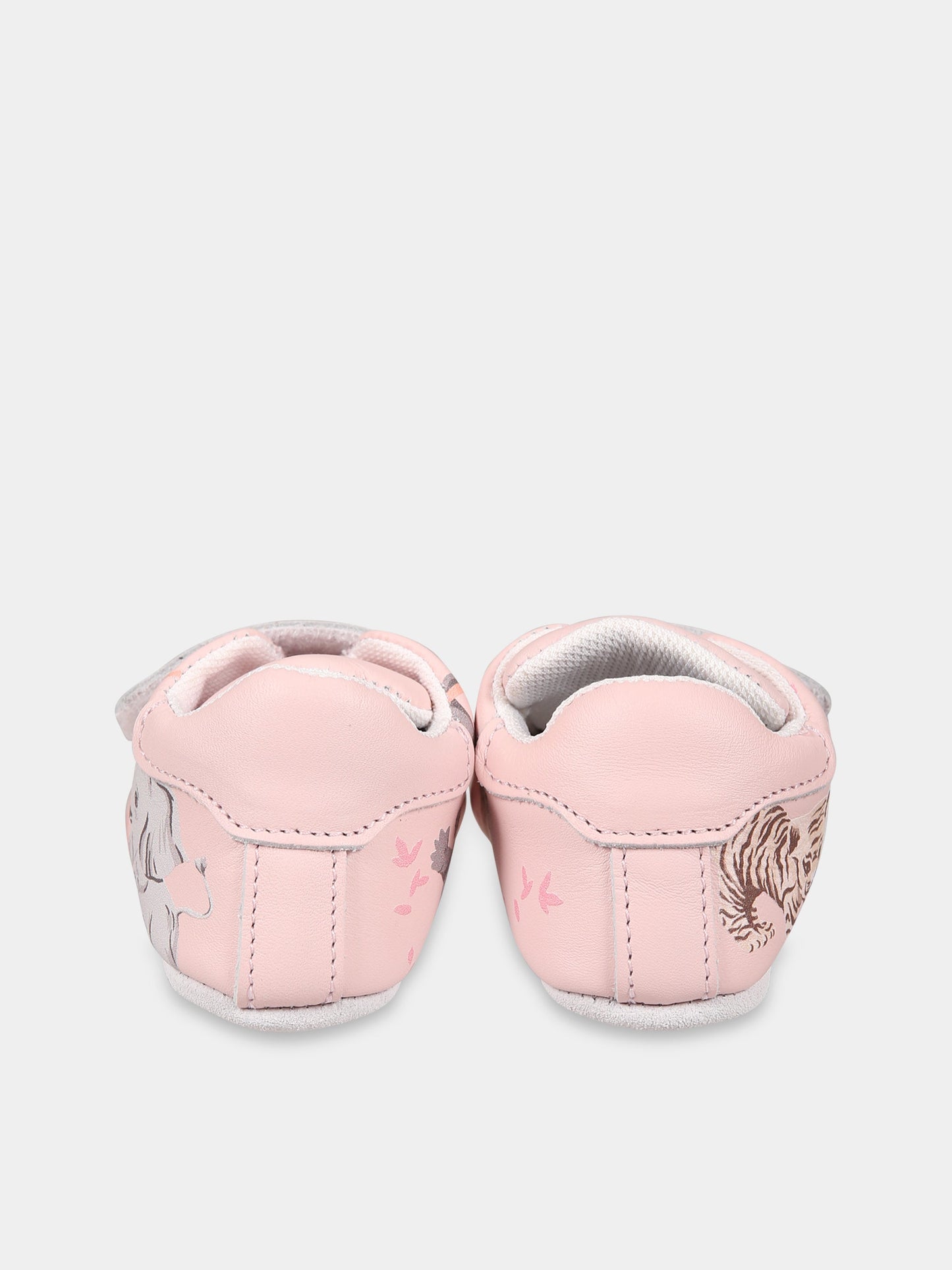 Sneakers rosa per neonata con stampa tigre e logo,Kenzo Kids,K99011 450