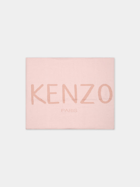 Coperta rosa per bambina con logo,Kenzo Kids,K90098 453