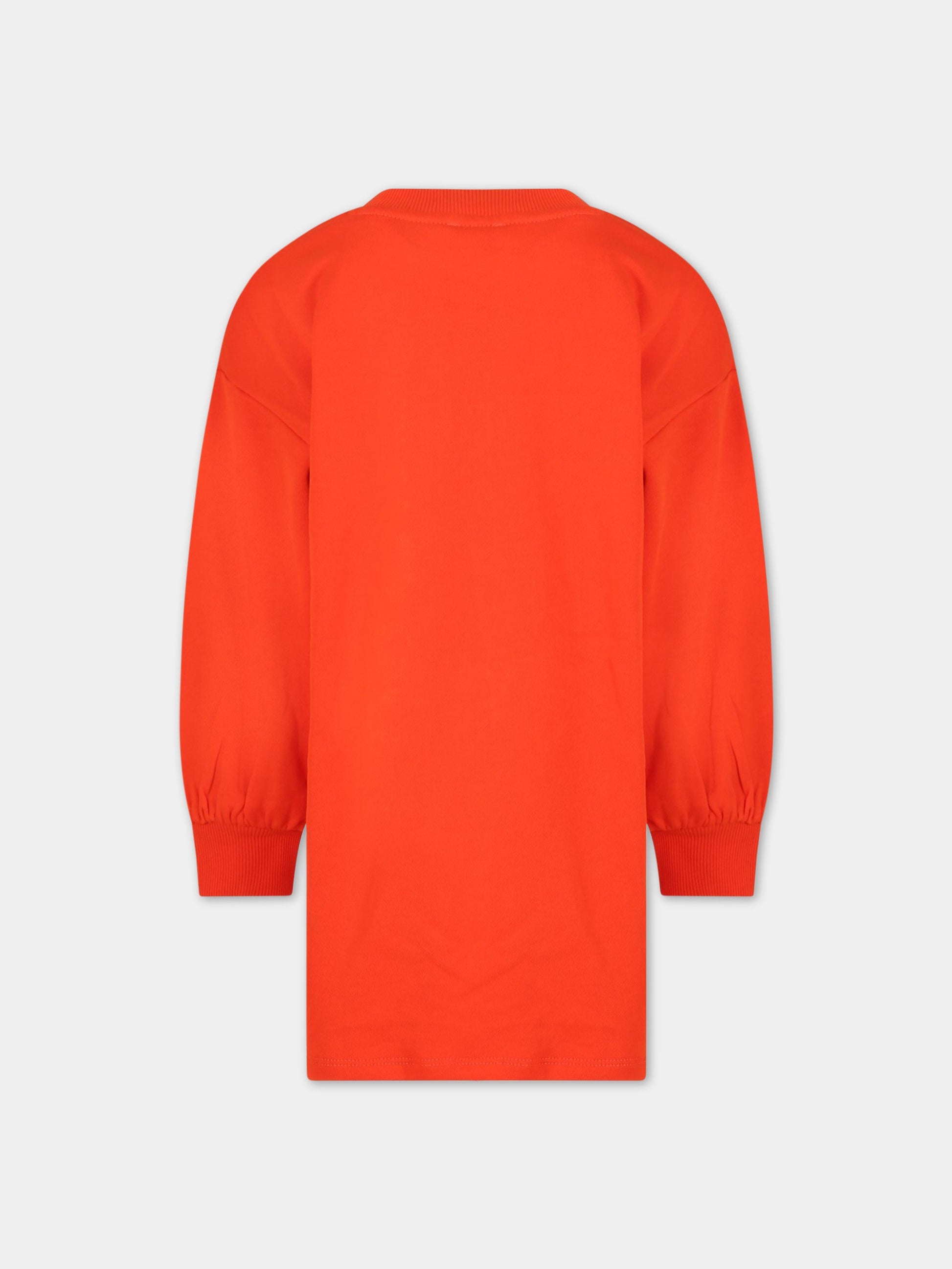 Vestito rosso per bambina con tigre e logo,Kenzo Kids,K12290 987