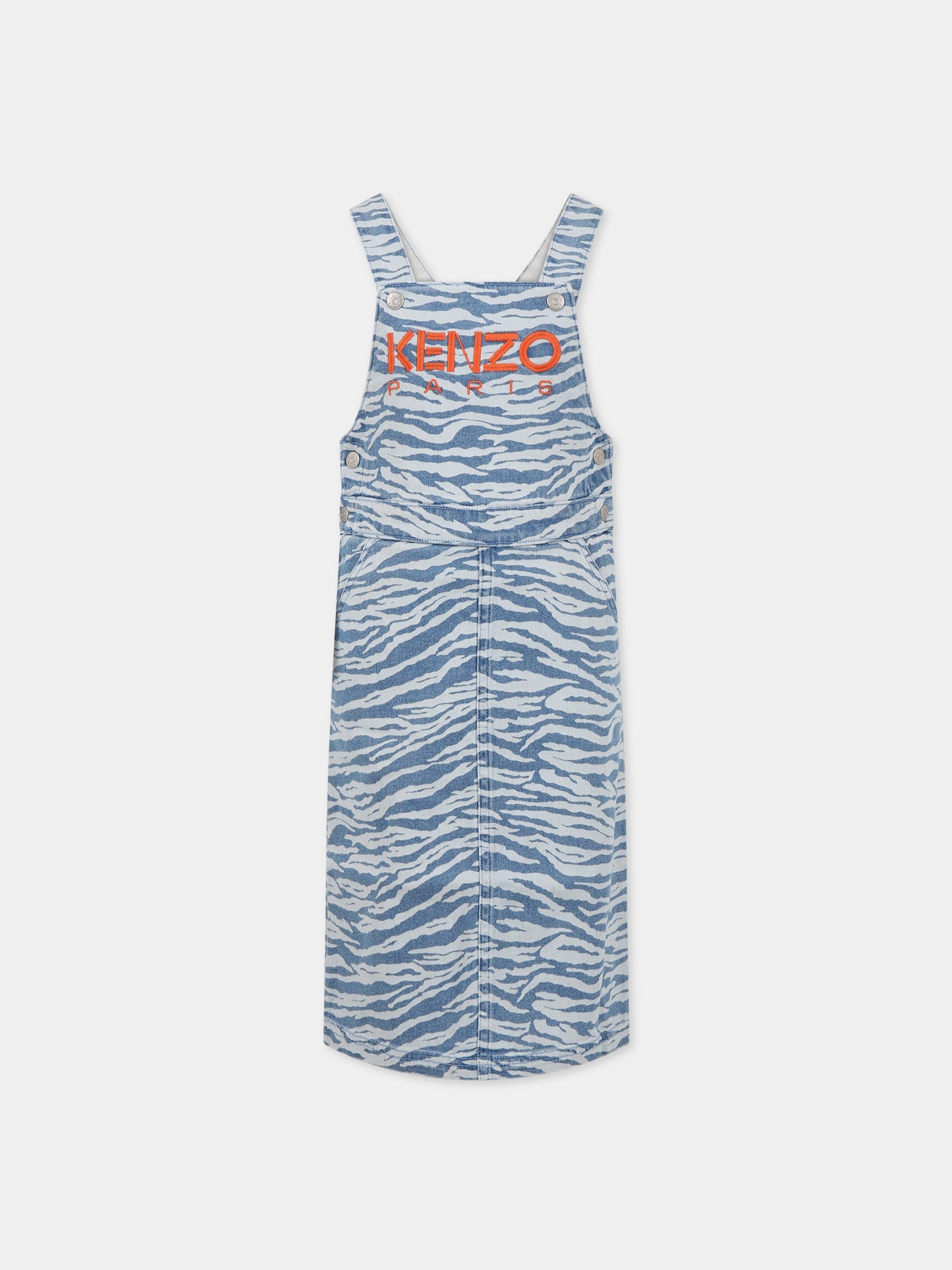 Completo multicolor per bambina con stampa tigre e logo,Kenzo Kids,K18003 78G