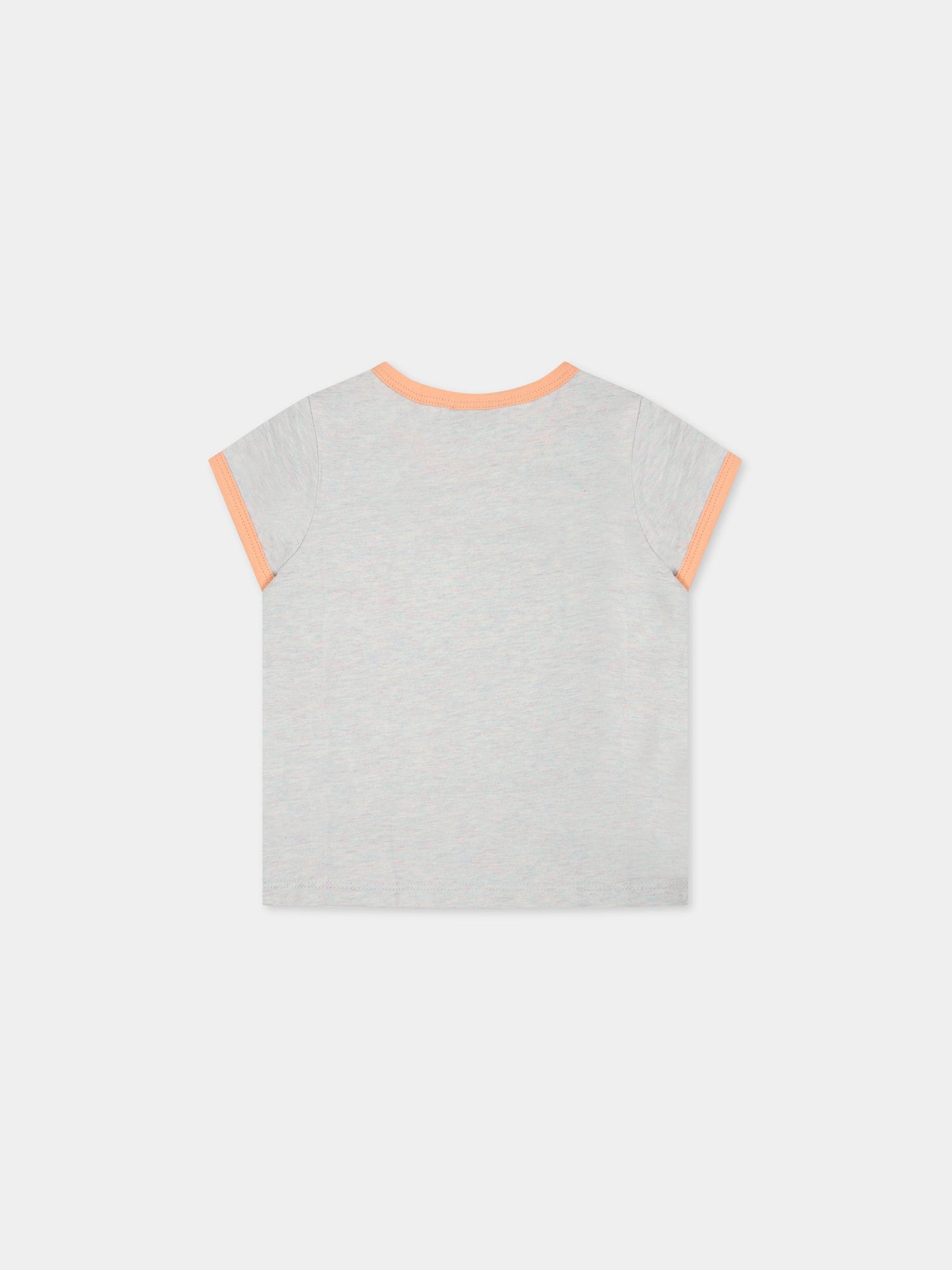 T-shirt grigia per neonata con stampa e tigre,Kenzo Kids,K05474 010