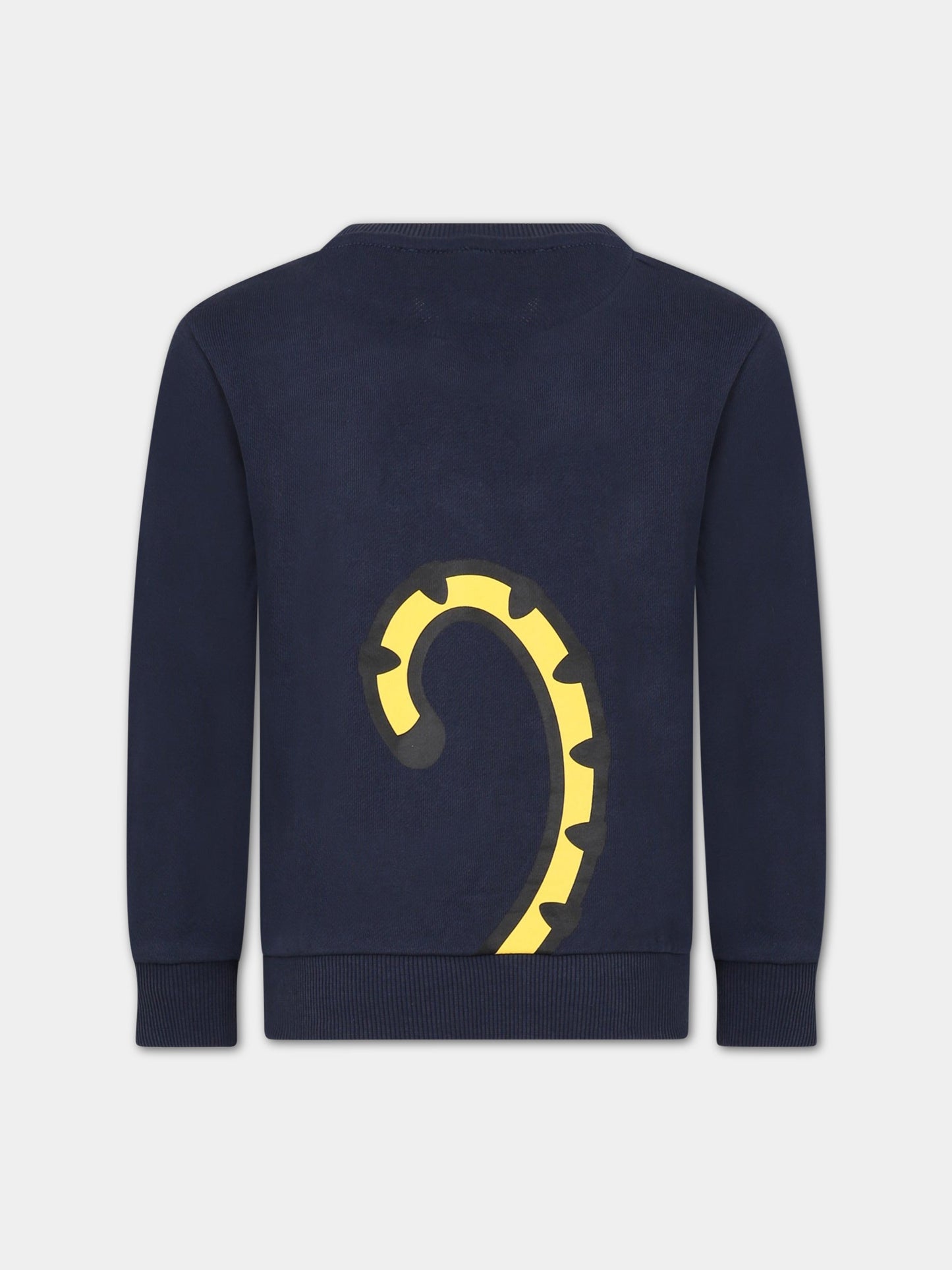 Felpa blu per bambino con tigre e logo,Kenzo Kids,K25758 857
