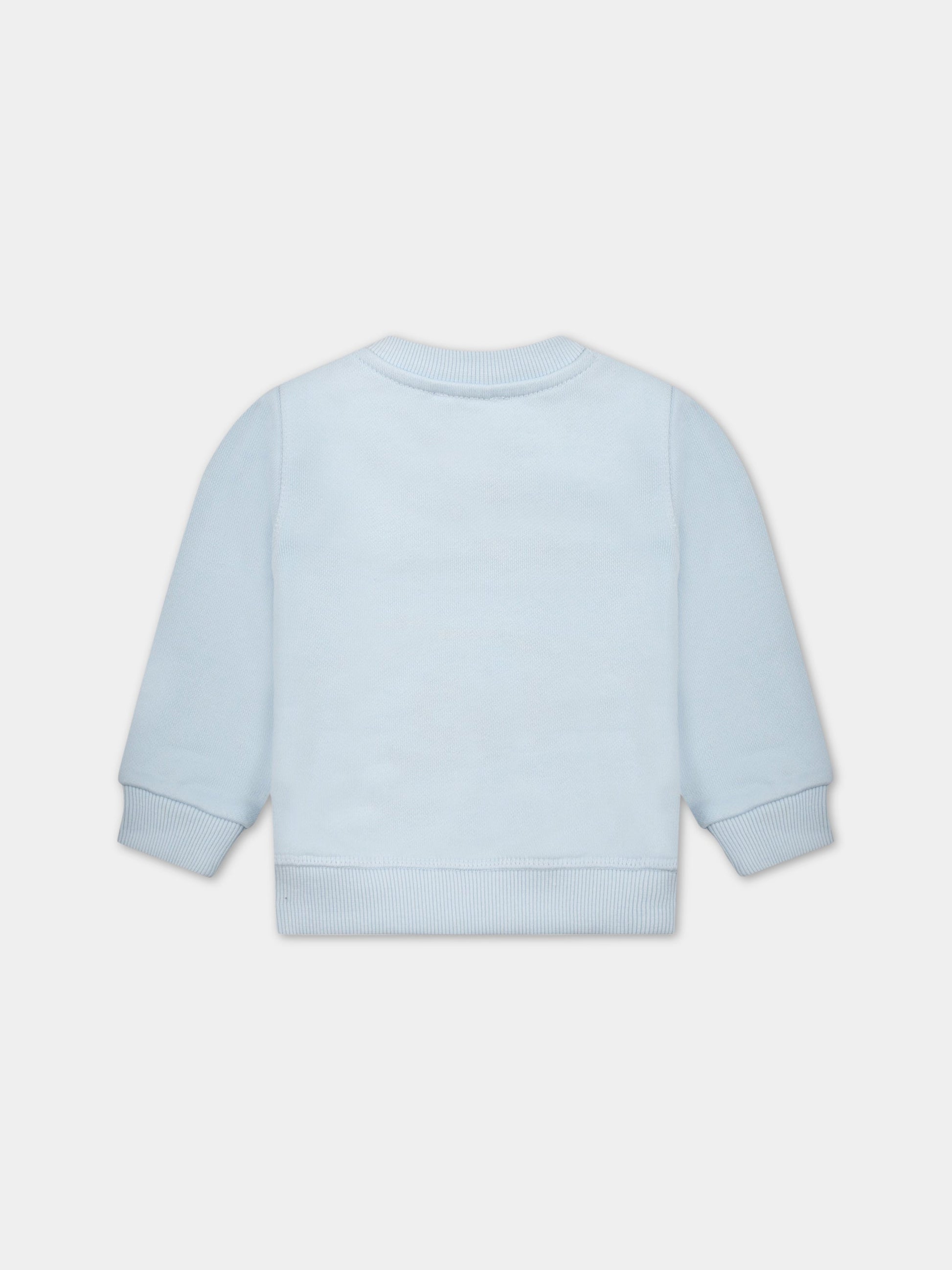 Felpa celeste per neonato con iconica tigre,Kenzo Kids,K05485 78B