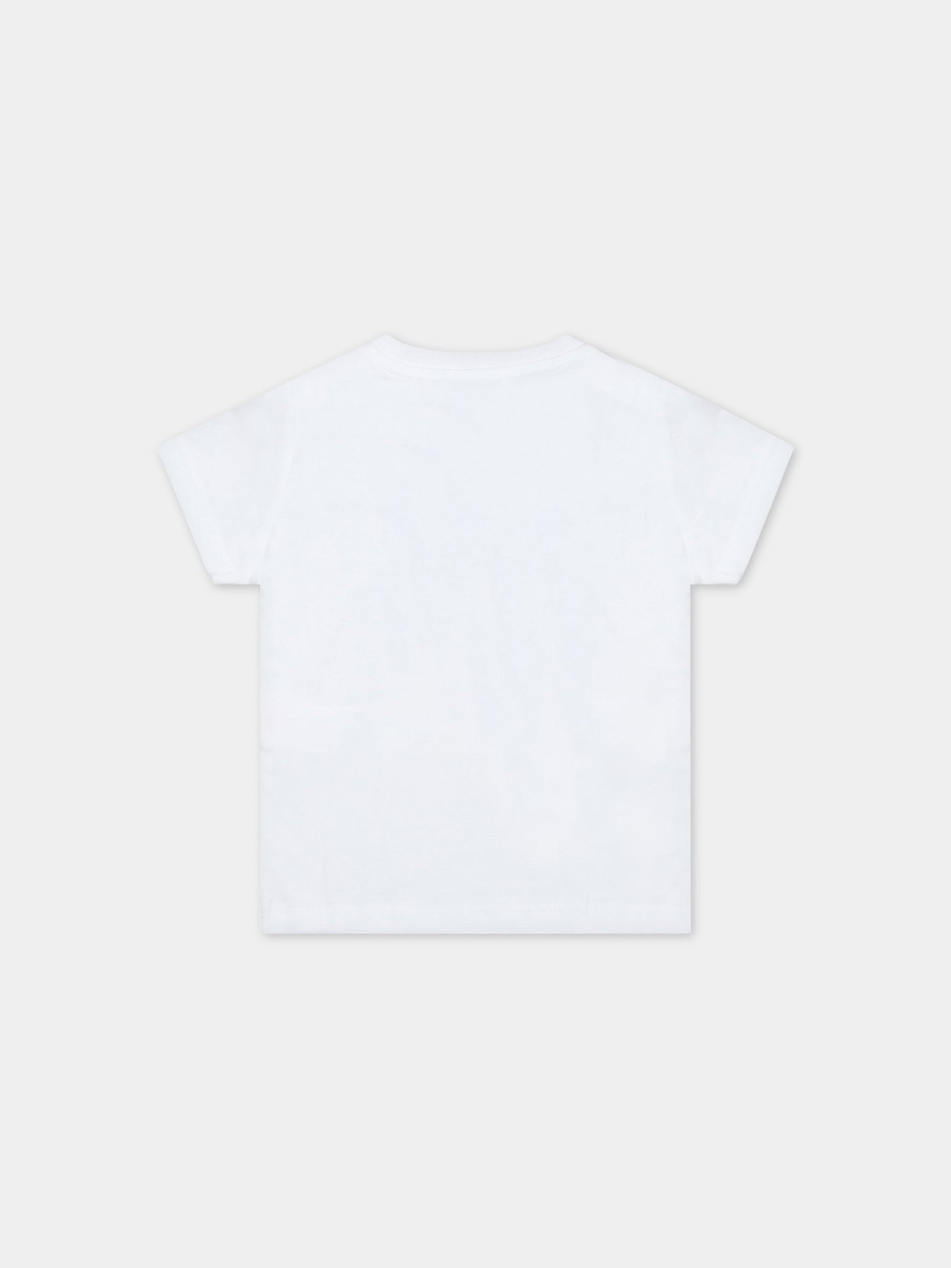 T-shirt bianca per neonato con trigre iconica e logo,Kenzo Kids,K05480 10B