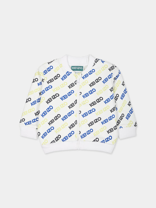 Felpa multicolor per neonato con log all-over,Kenzo Kids,K05471 10P