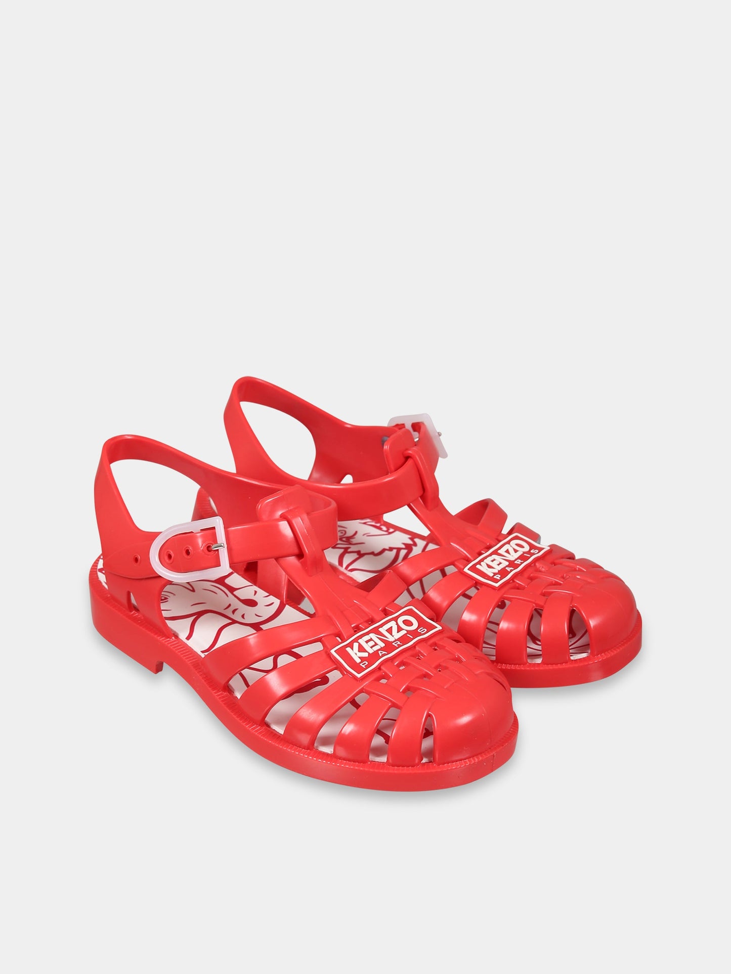 Sandali rosso per bambini con logo,Kenzo Kids,K59070 987