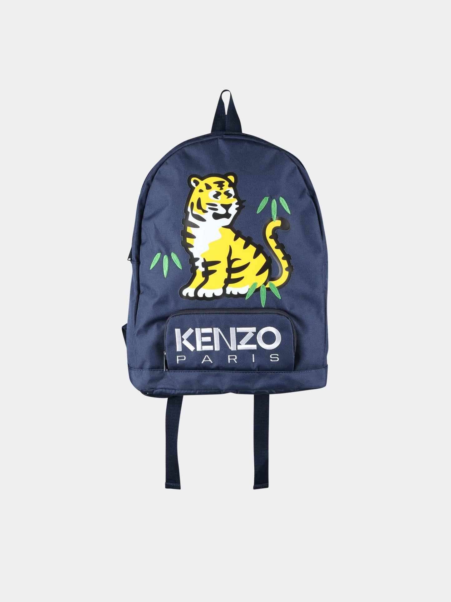 Zaino blu per bambino con stampa tigre e logo,Kenzo Kids,K50026 857