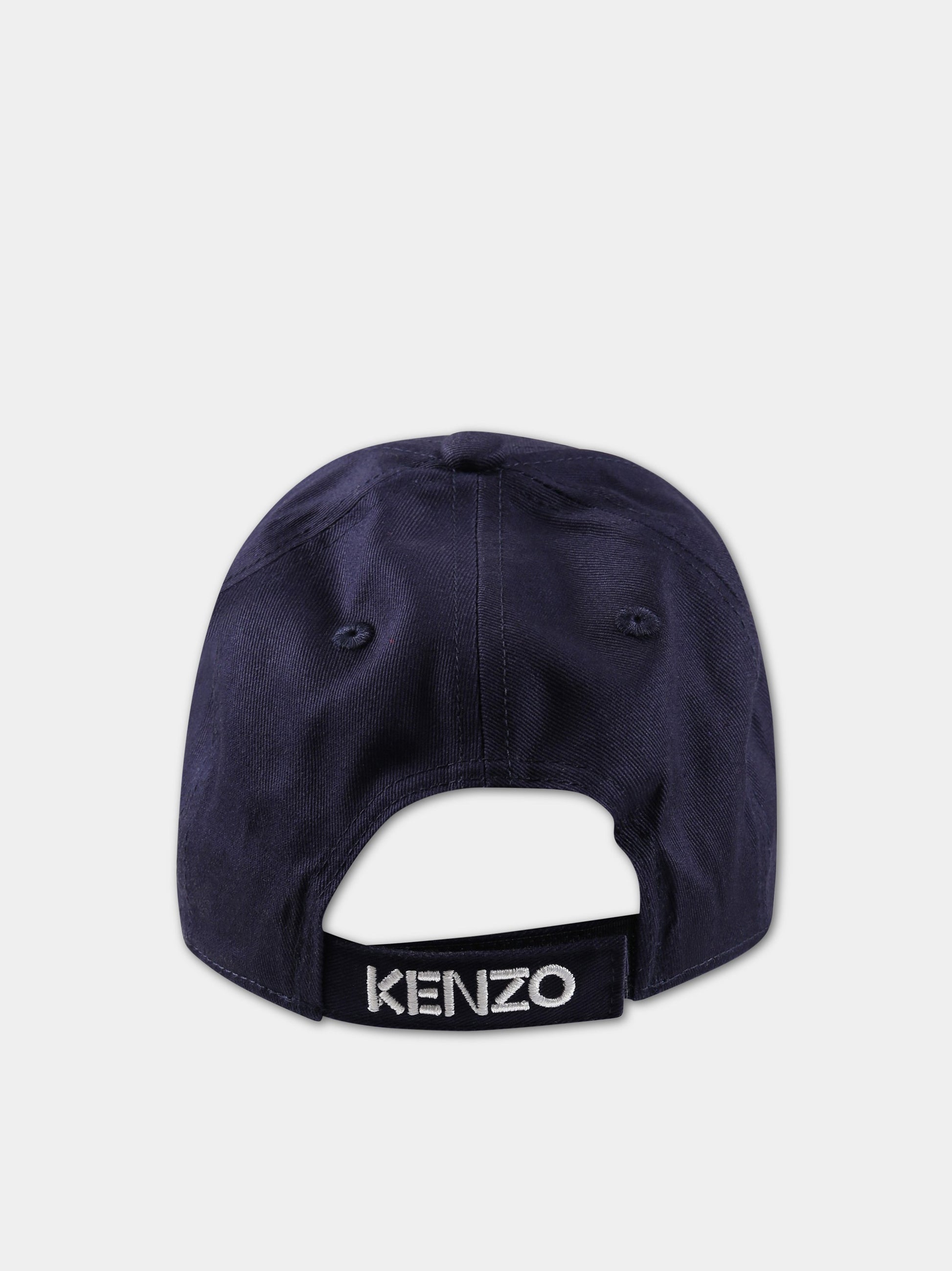 Cappello blu per bambino con tigre e logo,Kenzo Kids,K51028 857
