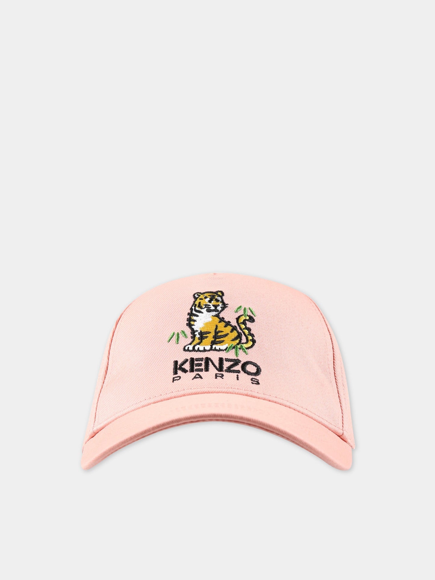 Cappello rosa per bambina con tigre e logo,Kenzo Kids,K51028 449