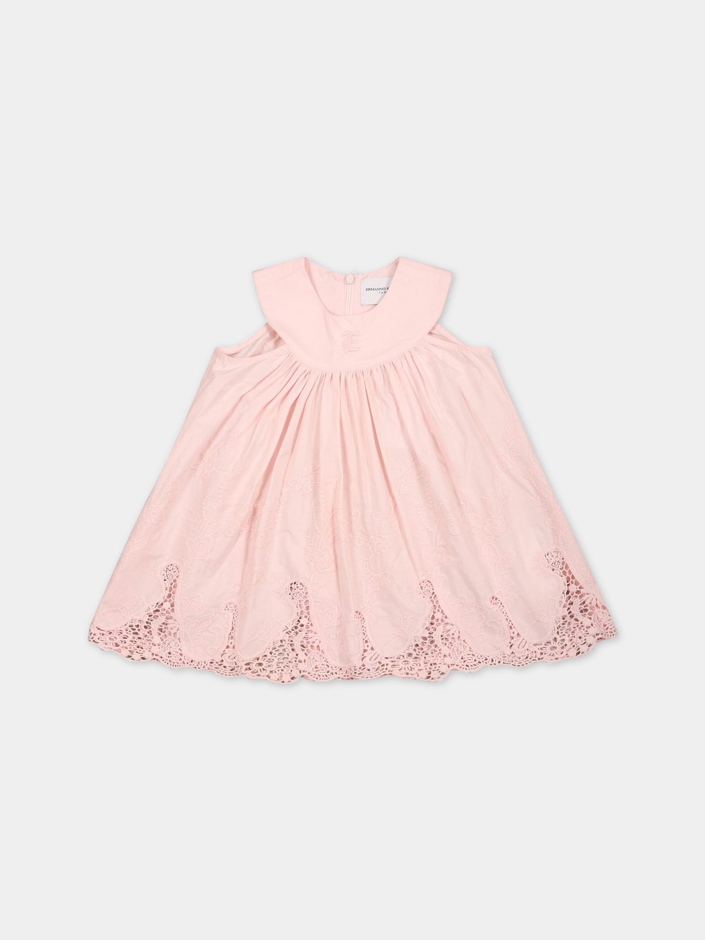 Vestito rosa per neonata con logo,Ermanno Scervino Junior,SBAB001C RI347 C001