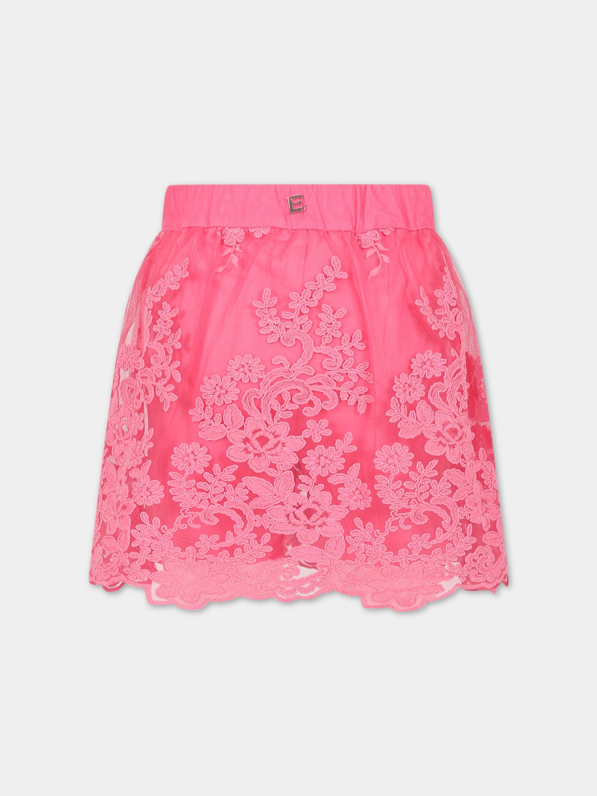 Pantagonna fucsia per bambina con logo,Ermanno Scervino Junior,SFGO047C TU78 3000