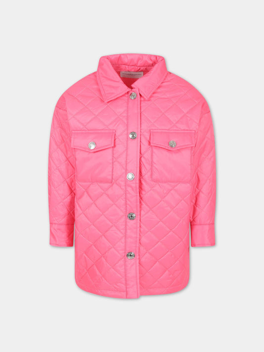 Giacca fucsia per bambina con logo,Ermanno Scervino Junior,SFGB032C NY279 3000