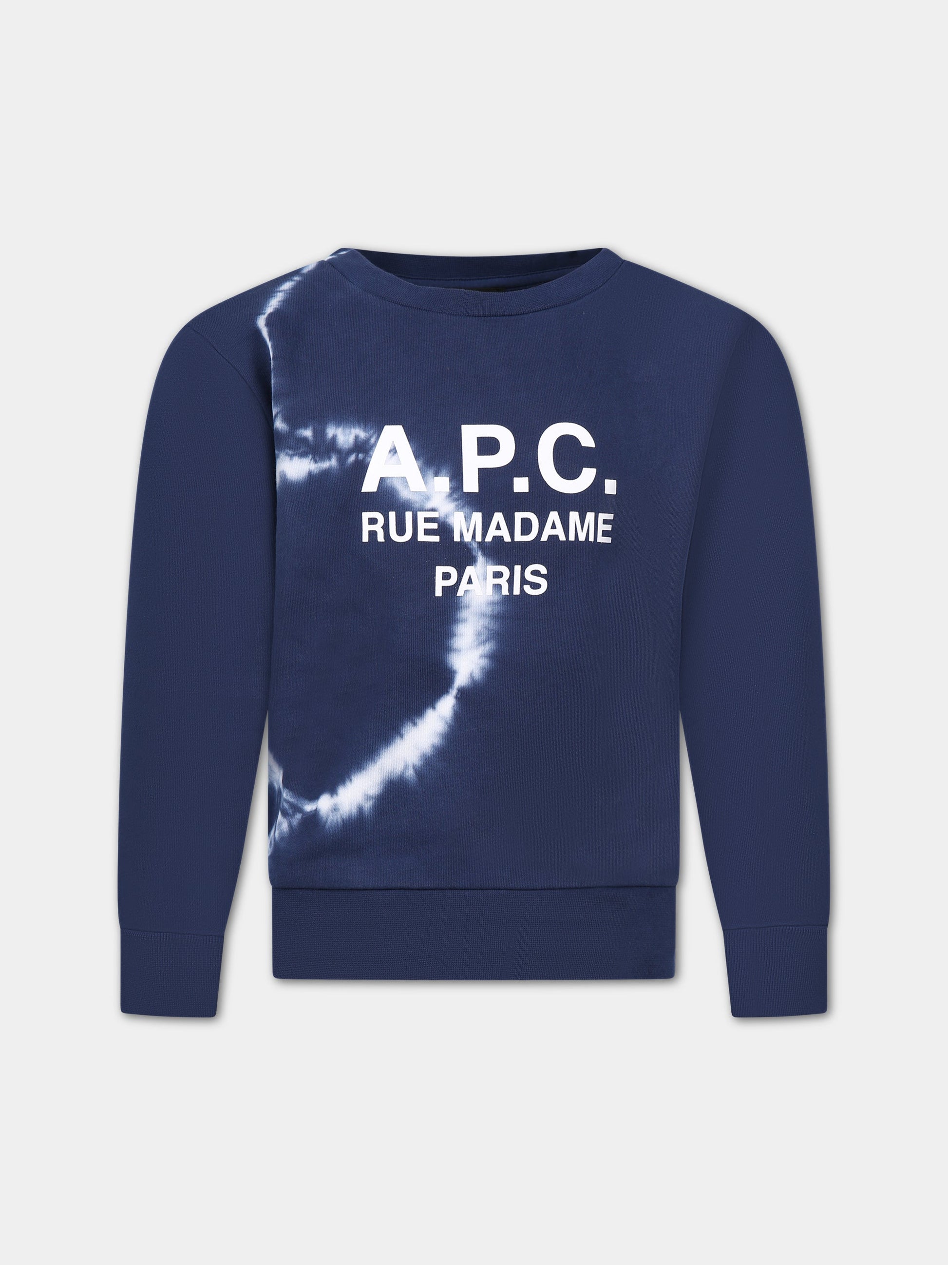 Felpa blu per bambini con logo,A.p.c.,COEZD E27806IAI