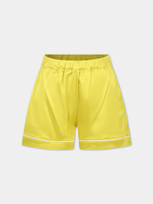 Shorts gialli per bambina,Douuod Kids,DS6Q59 S0104 204