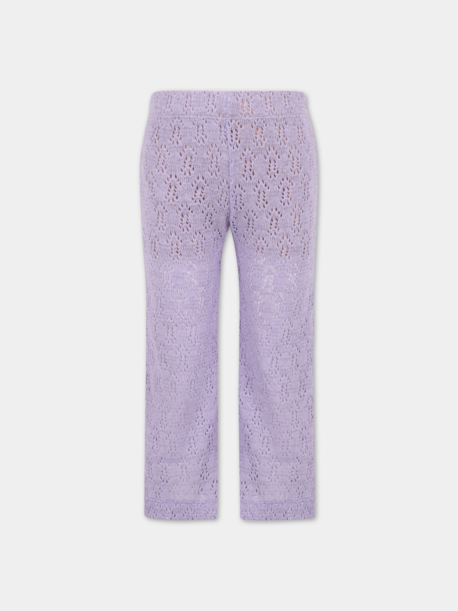 Pantaloni viola per bambina,Caffe' D'orzo,ZS6B30 Q0009 522