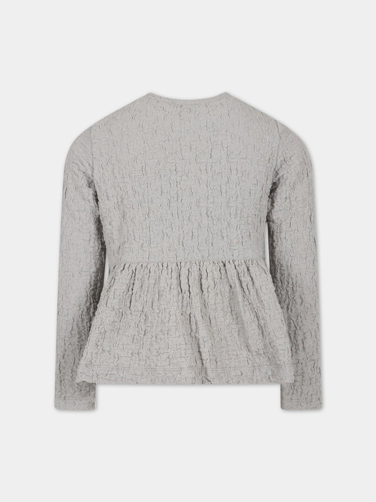 Camicia grigia per bambina con rouches,Caffe' D'orzo,ZS4A10 J0271 900