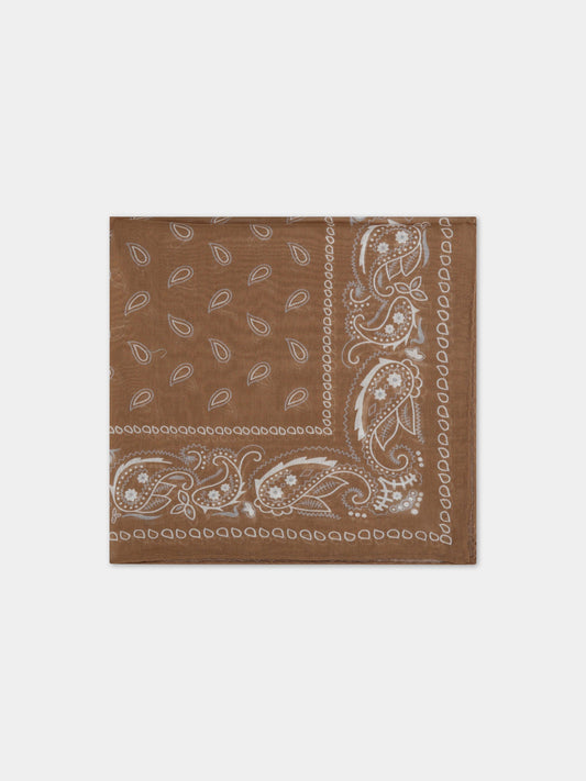 Foulard beige per bambino con stampa bandana.,Eleventy,ES0Q33 Z1441 800BG