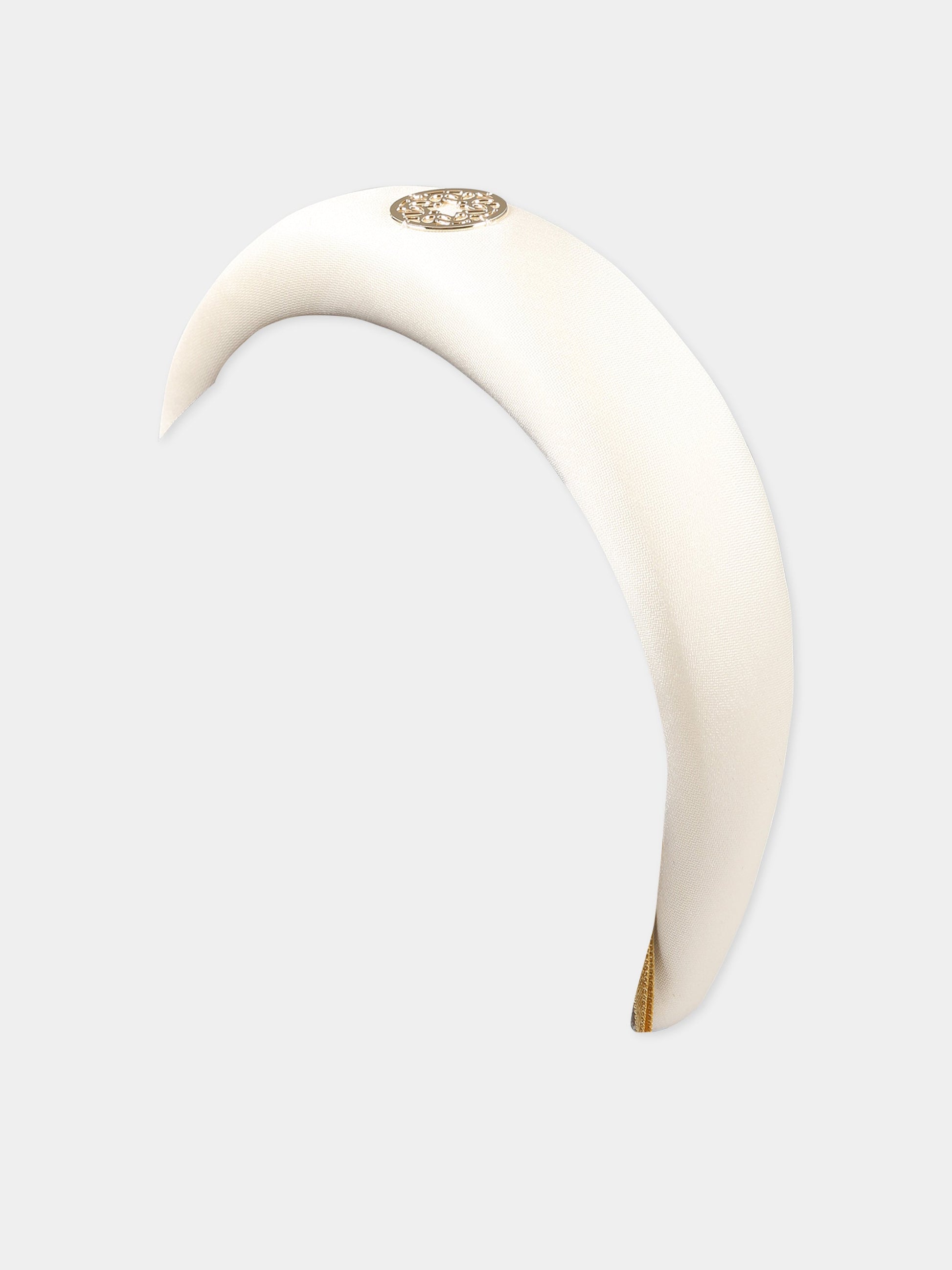 Cerchietto avorio per bambina con logo,Elie Saab,LS0A04 S0004 101