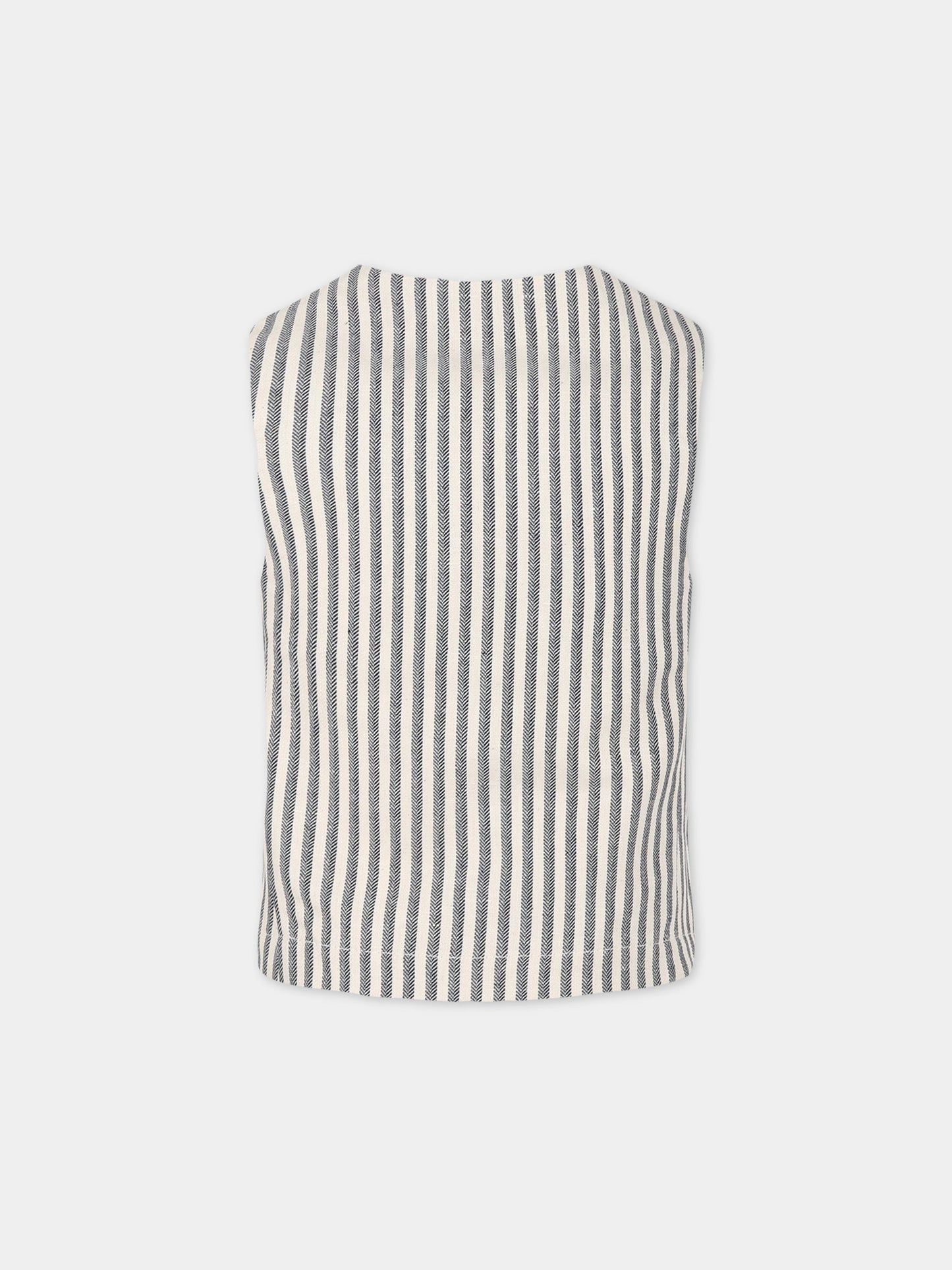 Giacca panciotto multicolor per bambino a righe,Fay Kids,FS2Q22 G0095 101BL