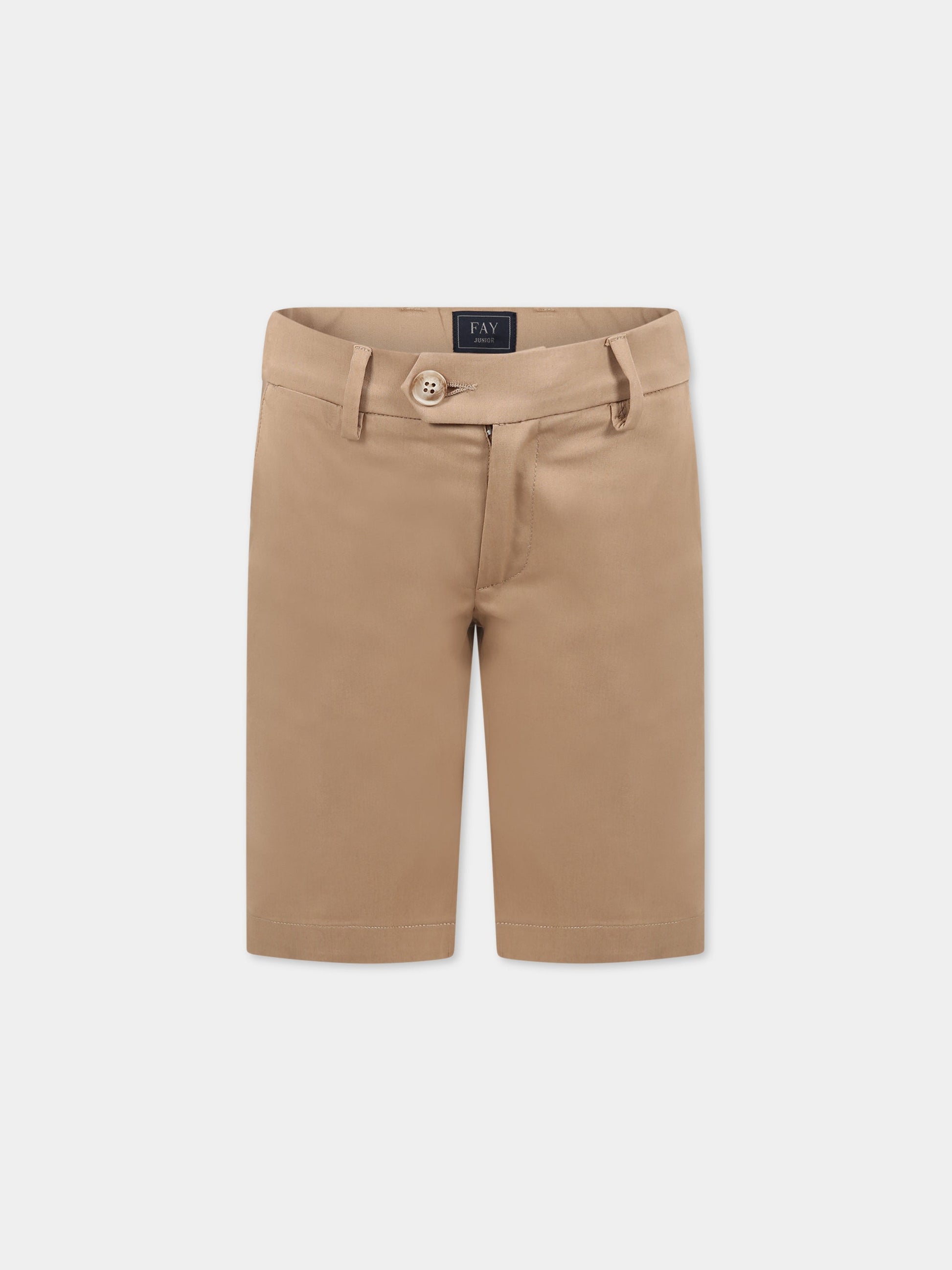 Shorts beige per bambino con logo,Fay Kids,FS6P39 G0019 112