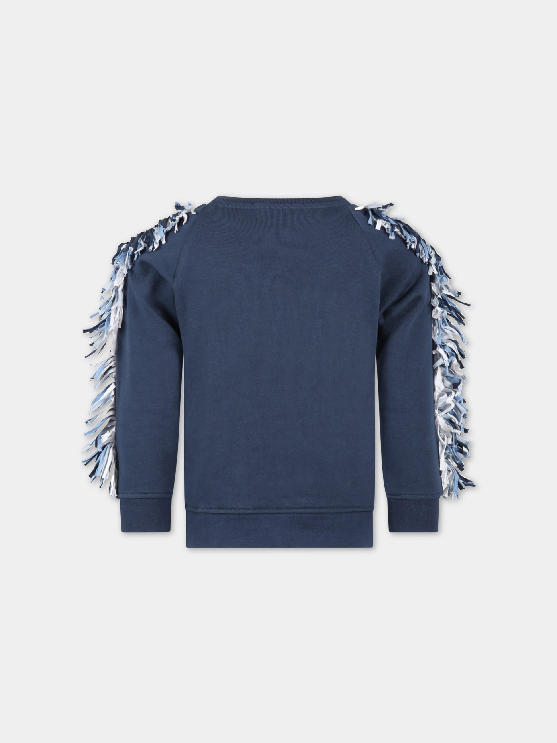 Felpa blu per bambina con stella,Stella Mccartney Kids,TS4C10 Z0499 620