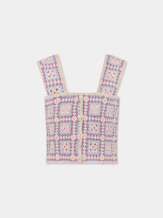 Top multicolor per bambina,Stella Mccartney Kids,TS9A32 Z0896 999