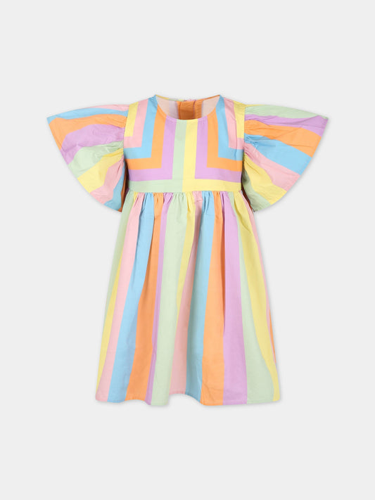 Vestito multicolor per bambina con rouches,Stella Mccartney Kids,TS1B11 Z1109 999MC