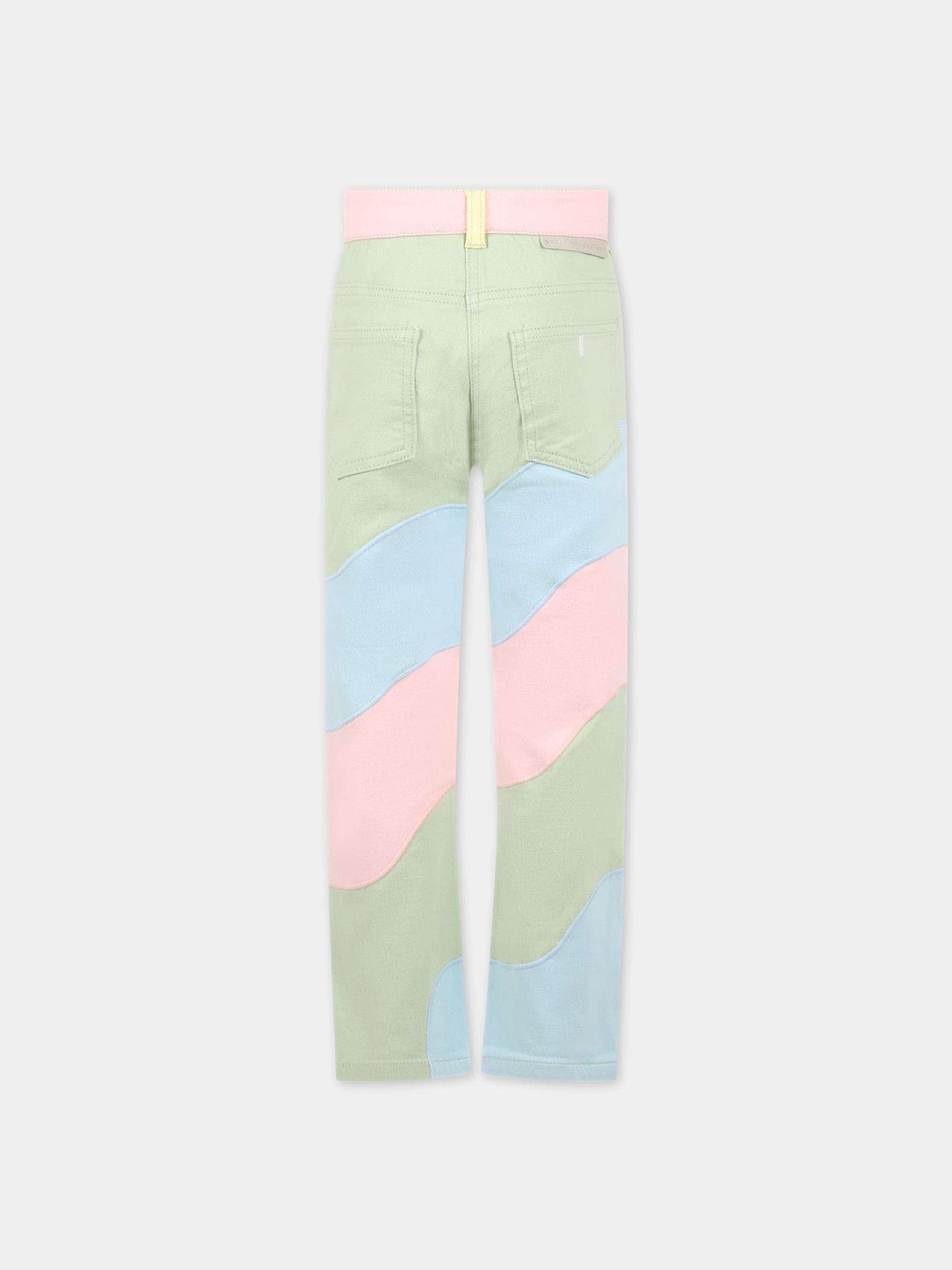 Jeans multicolor per bambina con patch logato,Stella Mccartney Kids,TS6A80 Z0156 999