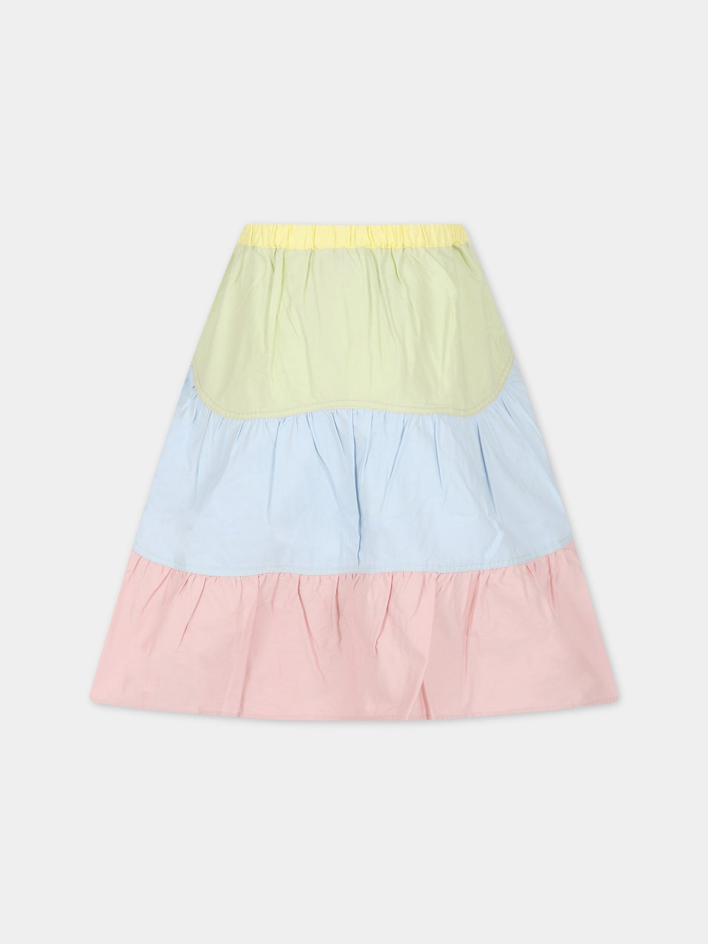 Gonna multicolor per bambina con balze,Stella Mccartney Kids,TS7A54 Z1108 999