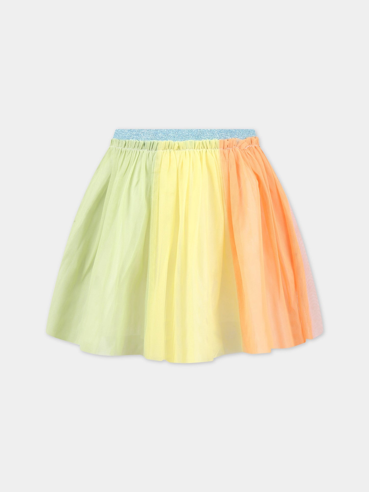 Gonna multicolor per bambina con tulle e patch logato,Stella Mccartney Kids,TS7A01 Z1119 999