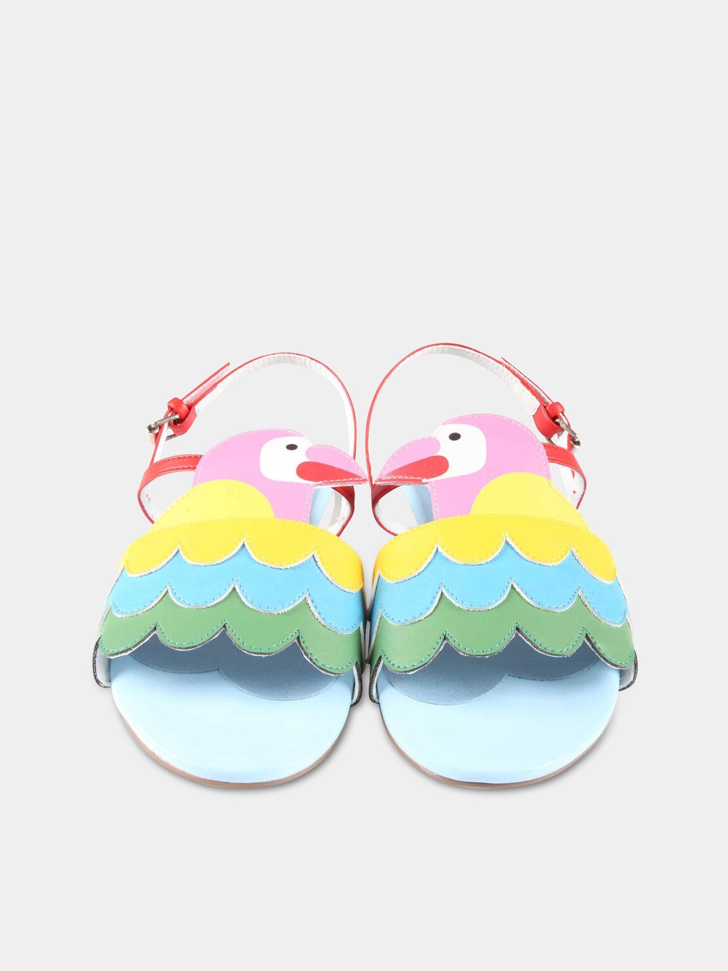 Sandali multicolor per bambina con pappagallo,Stella Mccartney Kids,TS0A86 Z1166 999