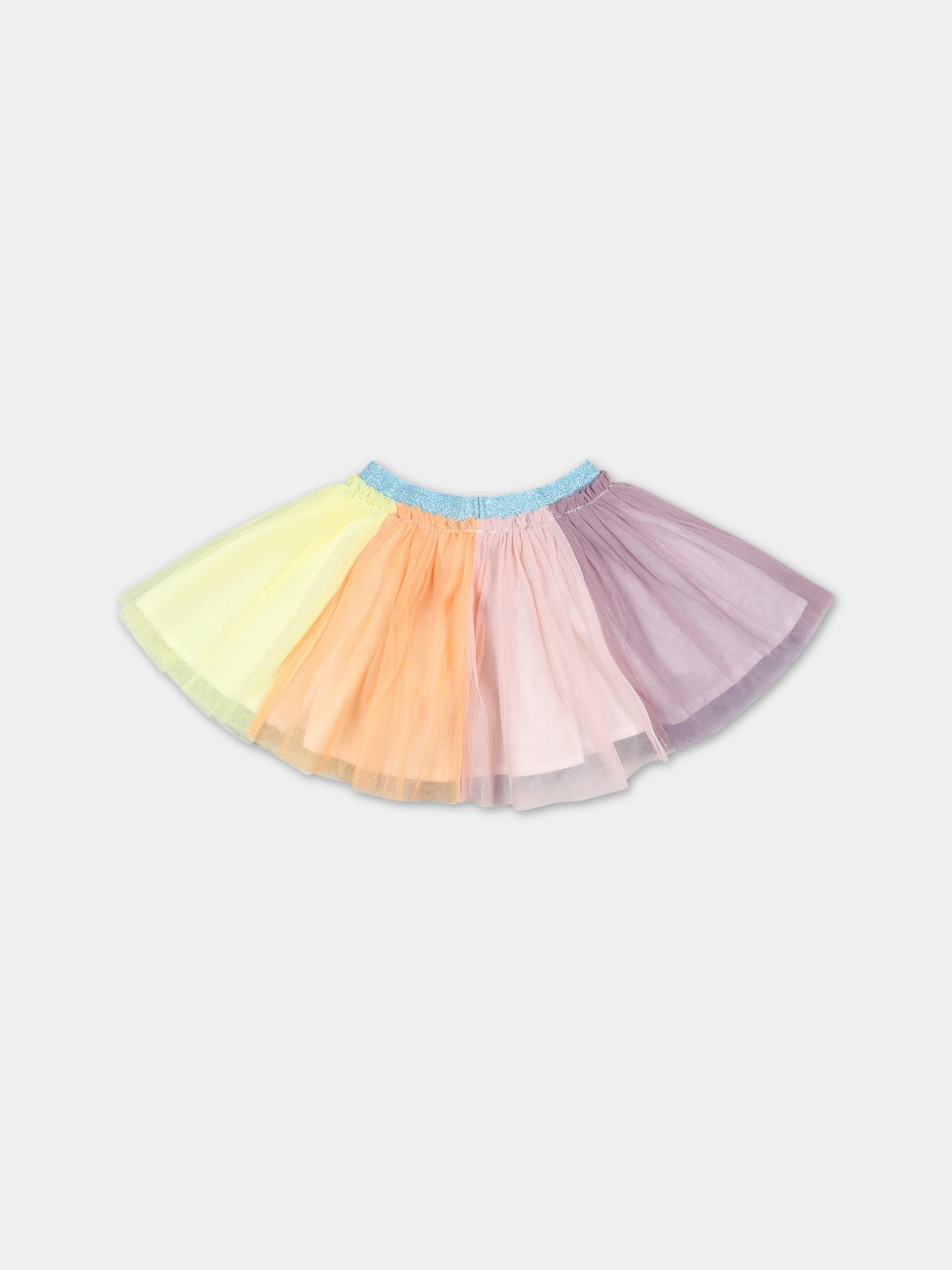 Gonna multicolor per neonata con tulle e patch logato,Stella Mccartney Kids,TS7001 Z1119 999