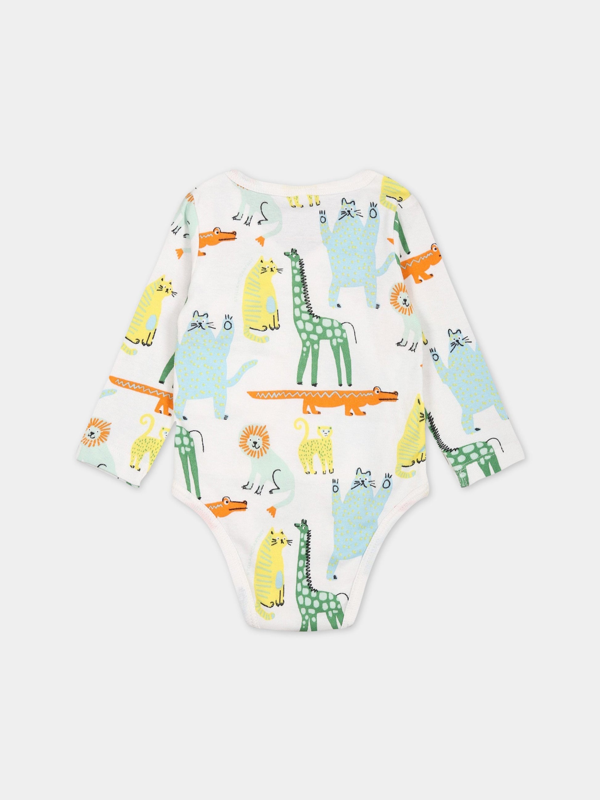 Set bianco per neonato con stampa animali,Stella Mccartney Kids,TSB649 Z1098 100MC
