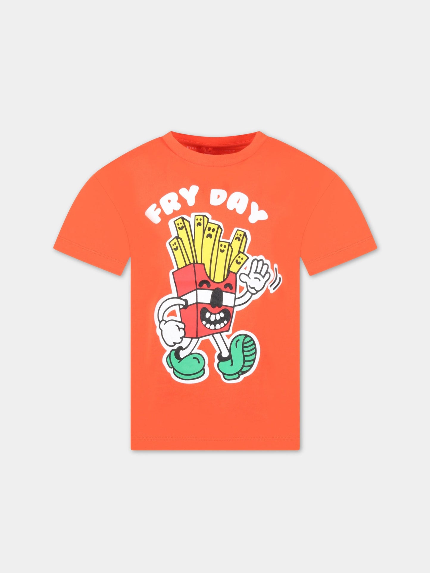 T-shirt rossa per bambino con patatine,Stella Mccartney Kids,TS8R01 Z0434 412