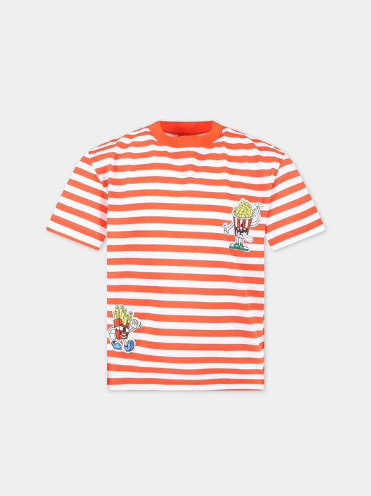 T-shirt multicolor a righe per bambino con patch,Stella Mccartney Kids,TS8Q41 Z0964 999