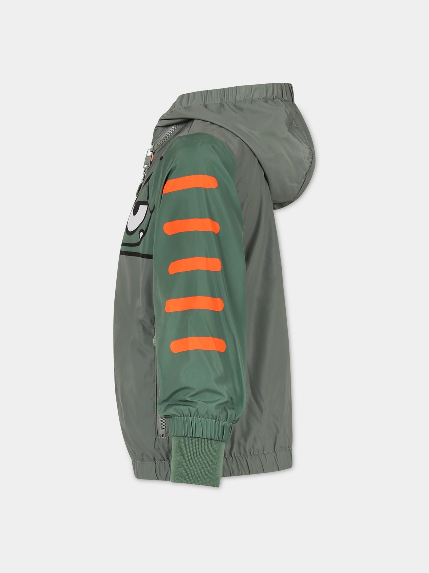 Giubbotto verde per bambino con stampa gechi,Stella Mccartney Kids,TS2Q27 Z0537 718