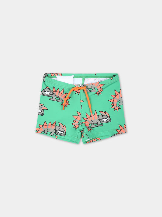 Boxer-mare verdi per neonato con camaleonti,Stella Mccartney Kids,TSC559 Z0983 711MC
