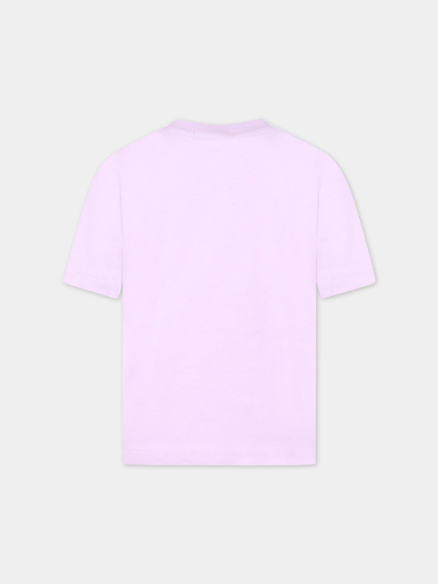 T-shirt viola per bambini con logo multicolor,Msgm Kids,MS029319 071