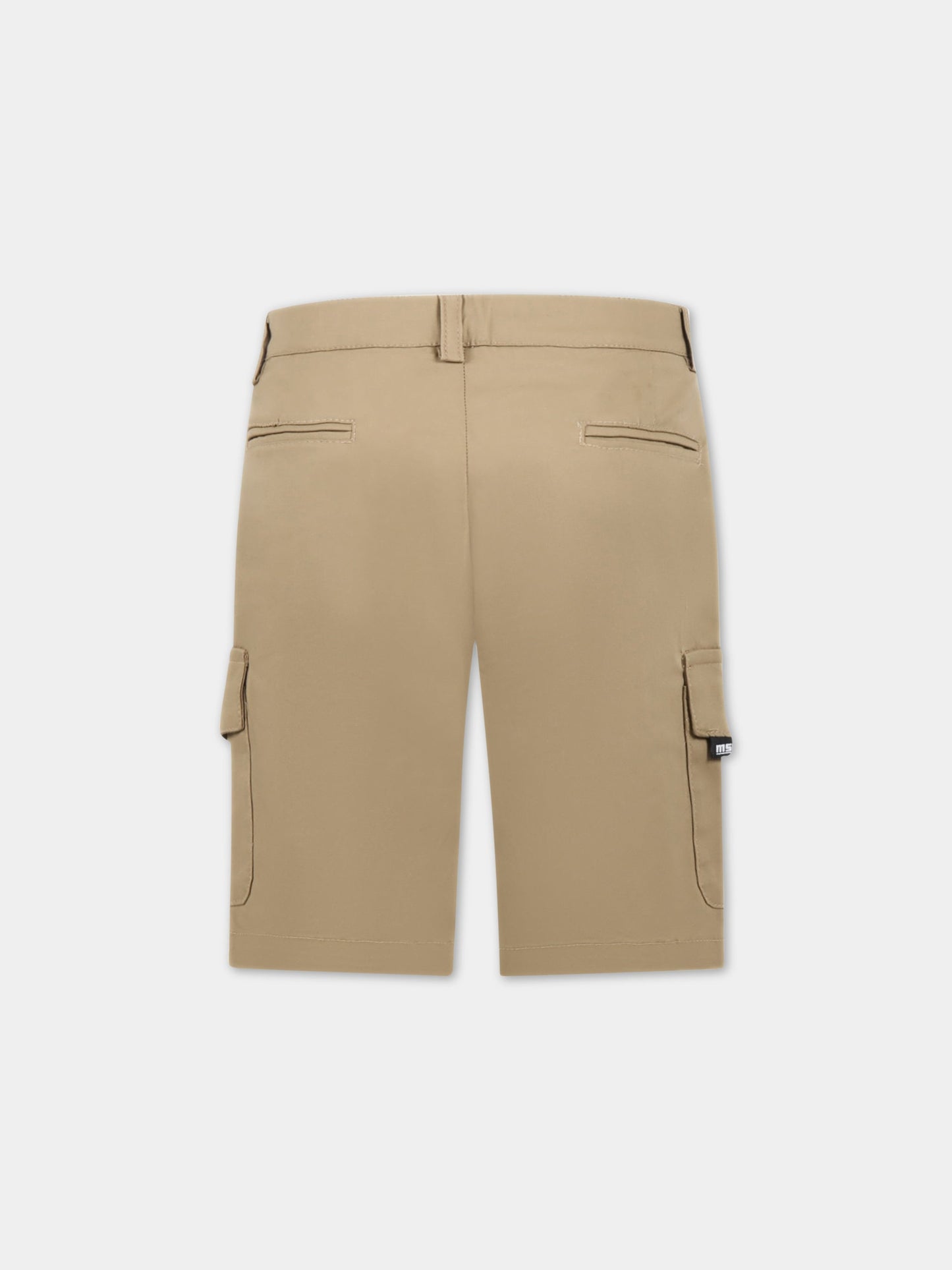 Bermuda beige per bambino con logo,Msgm Kids,MS029569 015