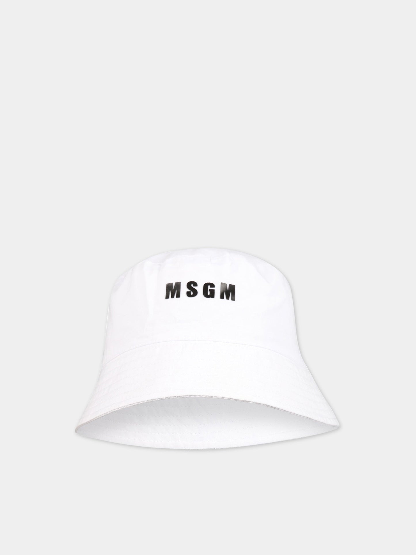 Cloche bianco per bambini con logo,Msgm Kids,MS029390 001