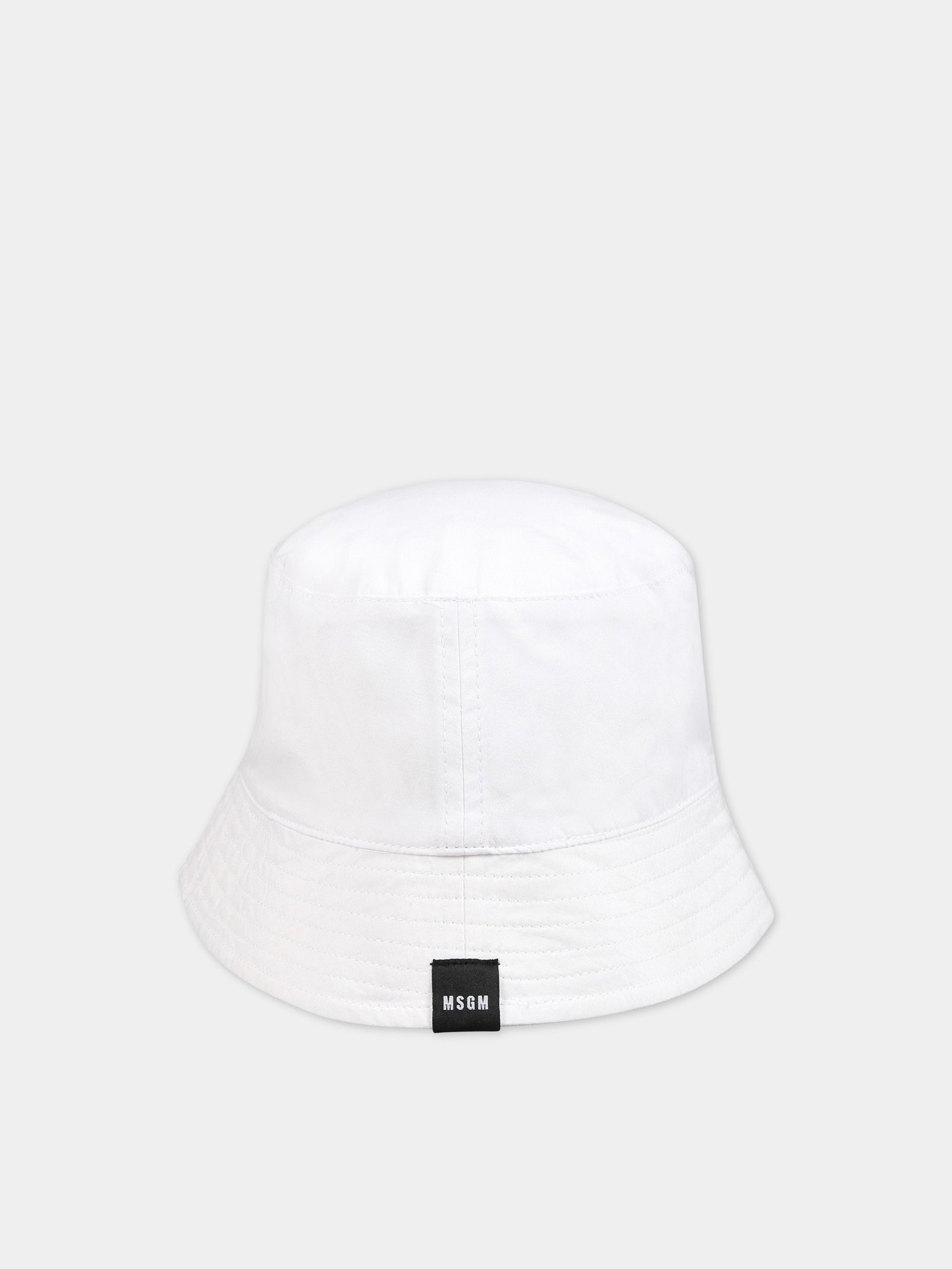 Cloche bianco per bambini con logo,Msgm Kids,MS029390 001