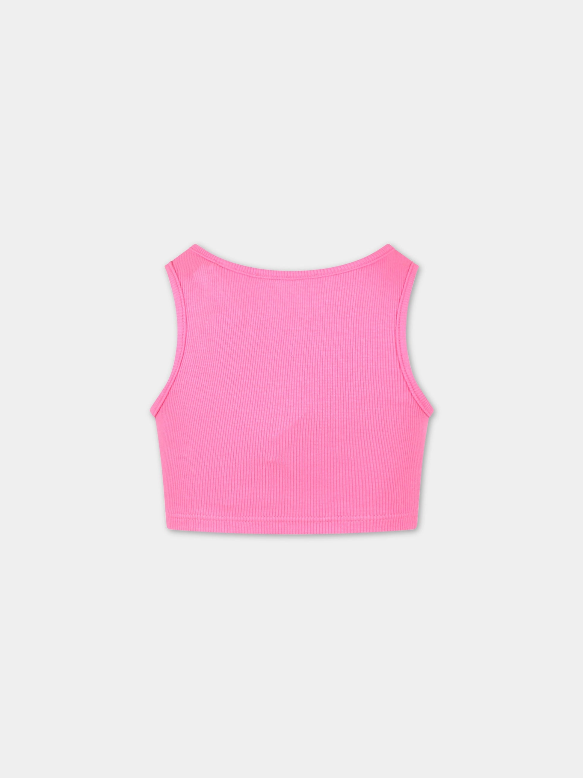 Top fucsia per bambina con logo bianco,Off White,OGAD002S23JER0013201