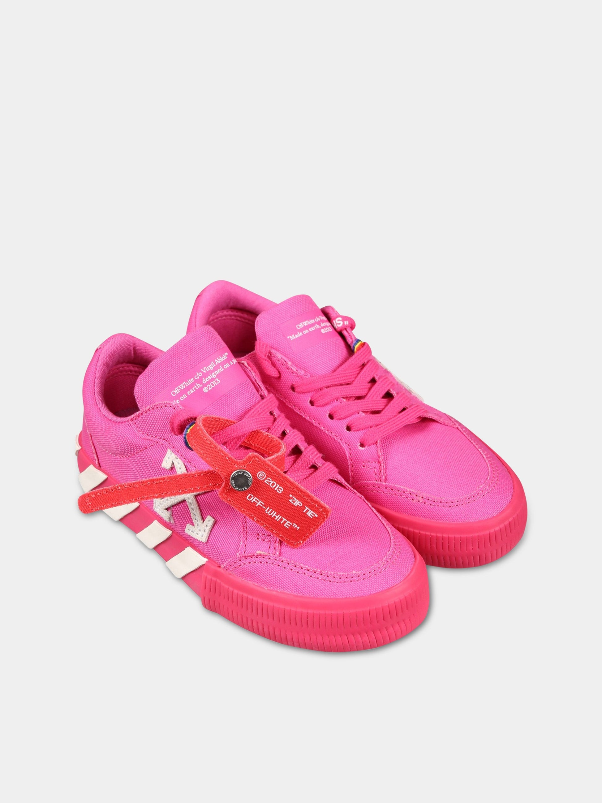 Sneakers fucsia per bambina con iconiche frecce,Off White,OGIA001S23FAB0013201