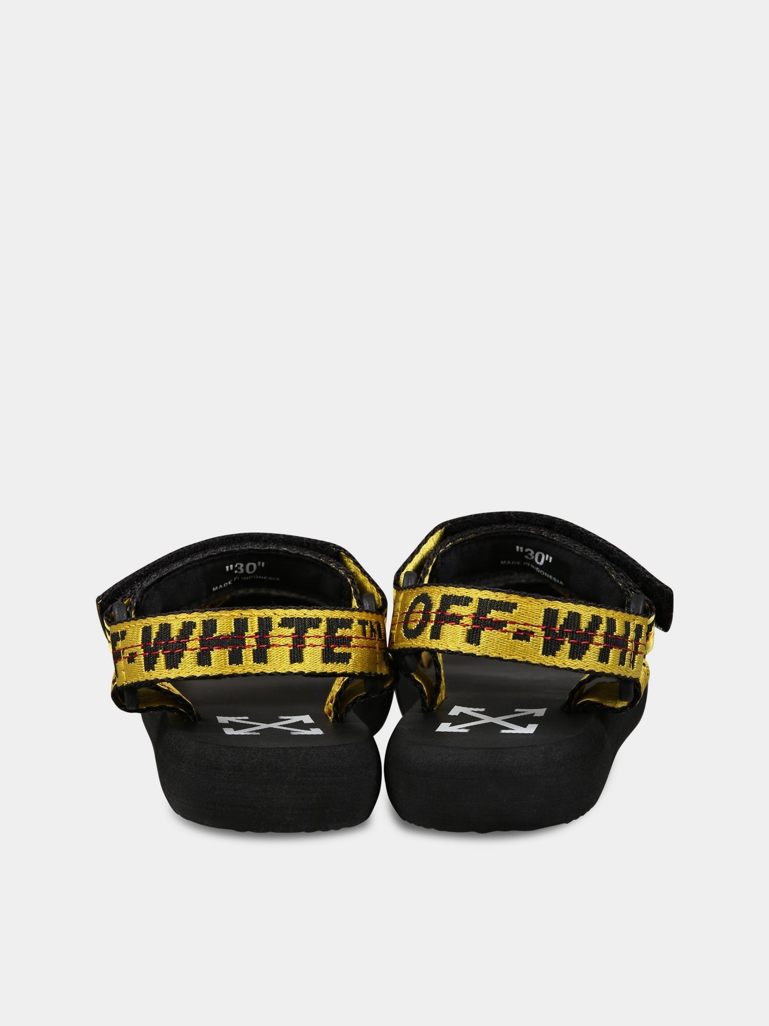 Sandali nero per bambina con logo,Off White,OGIH001S23FAB0011810