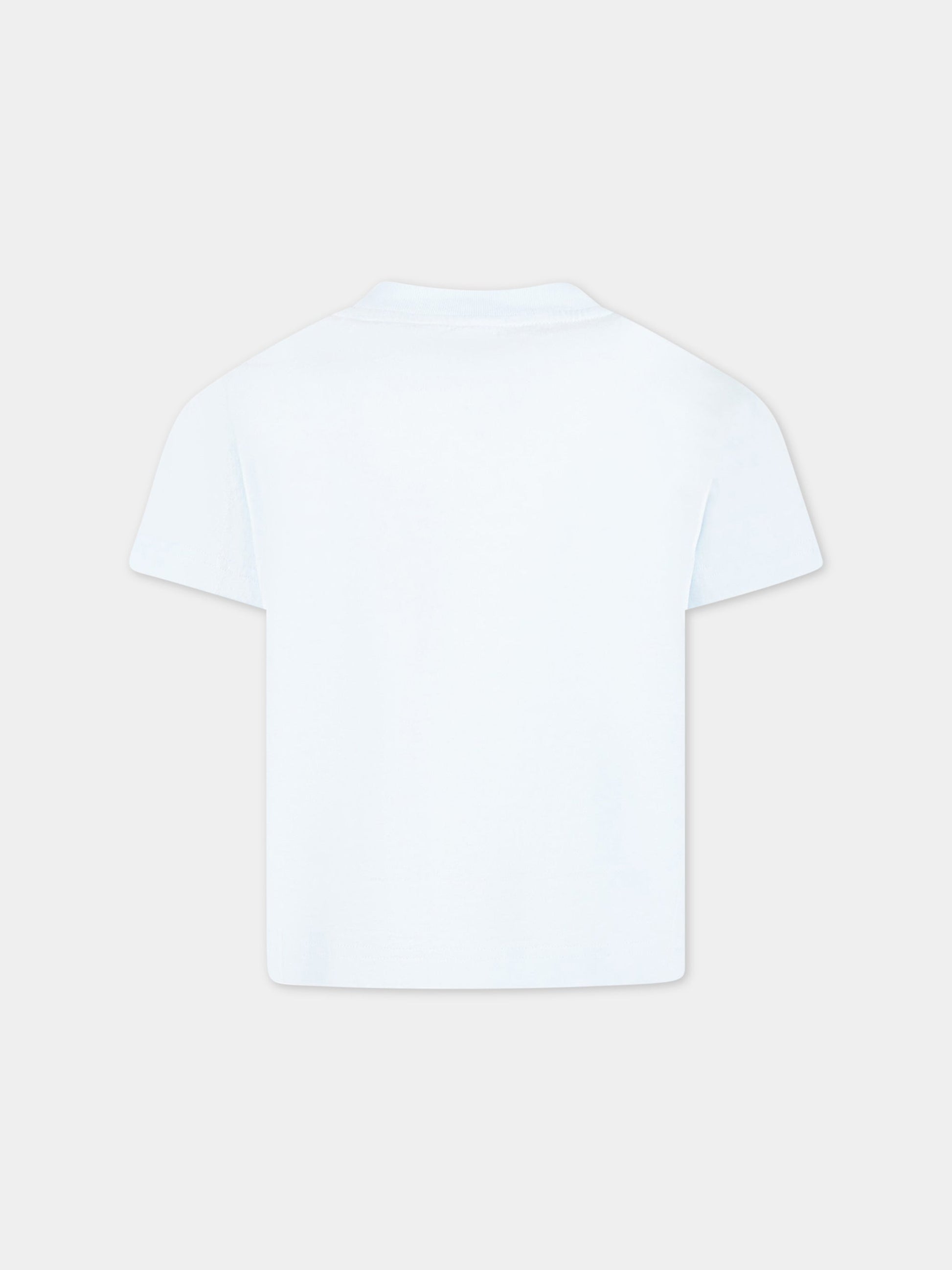 T-shirt celeste per bambino con logo multicolor,Palm Angels,PBAA001S23JER0015284