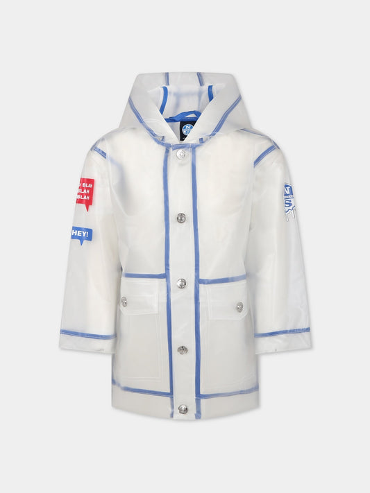 Giubbotto bianco per bambino con stampa e logo,North Sails,701903 000 C001