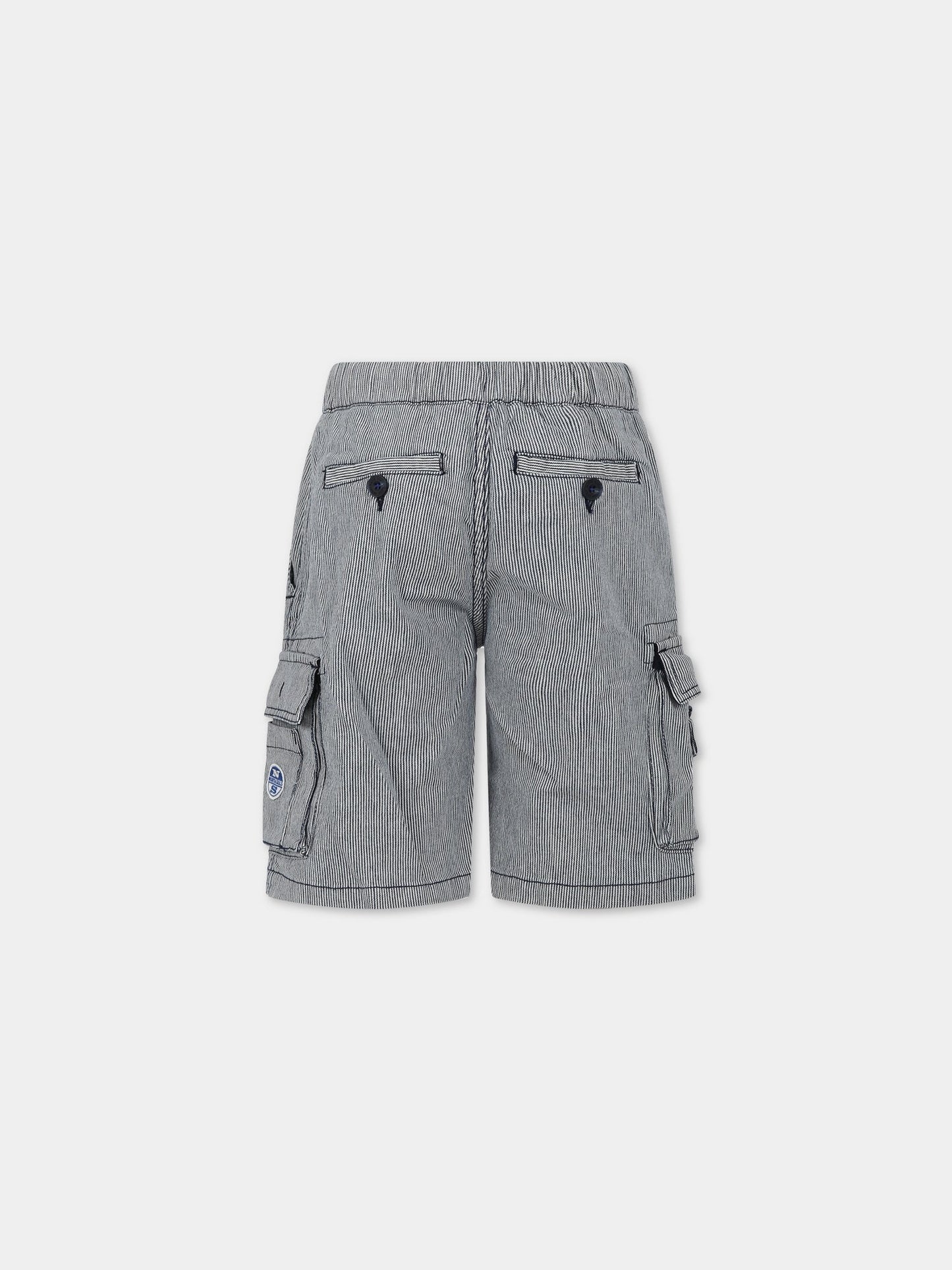 Shorts multicolor per bambino con logo,North Sails,775376 000 C001