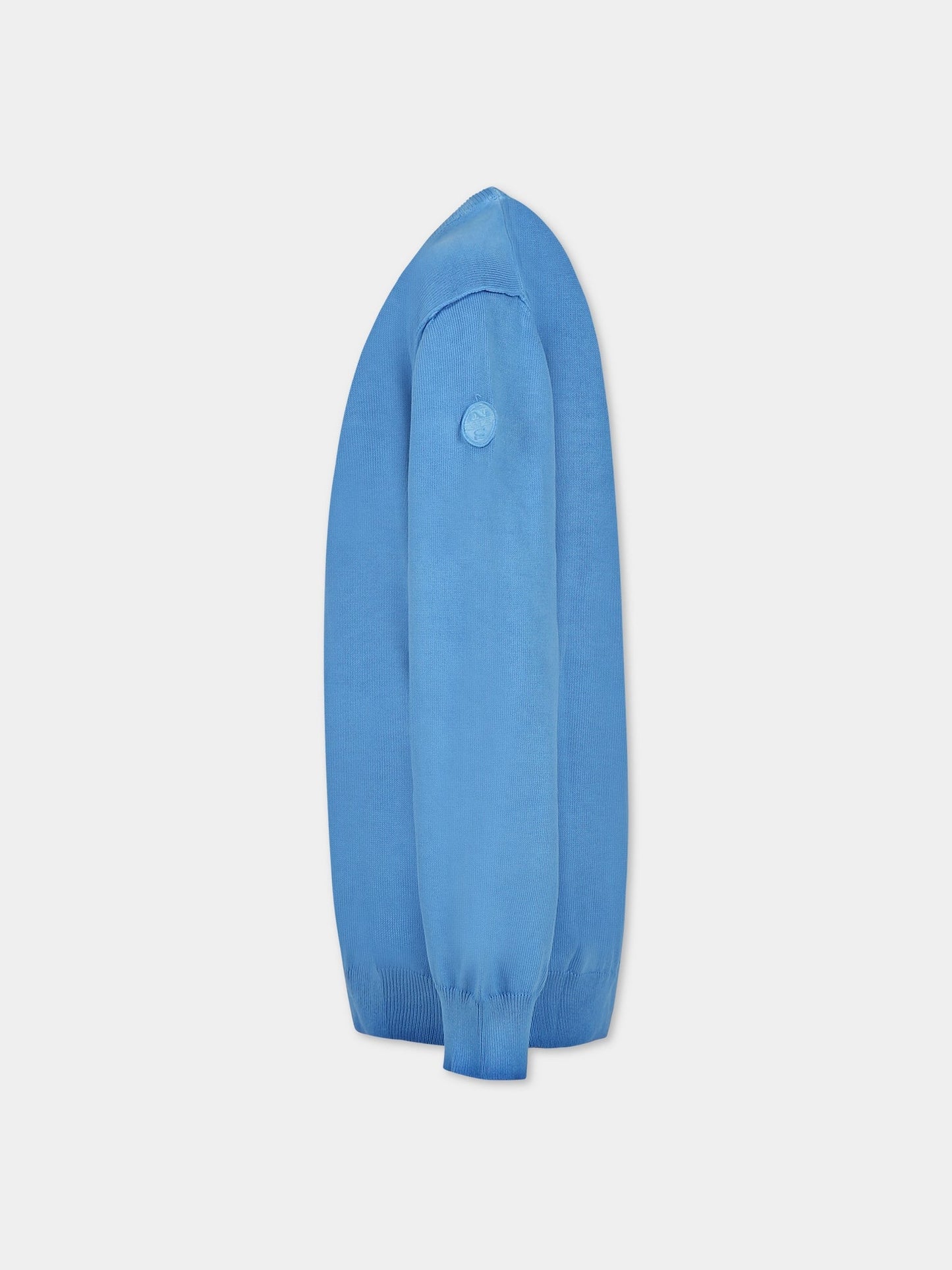 Maglione azzurro per bambino con logo,North Sails,796162 000 0760
