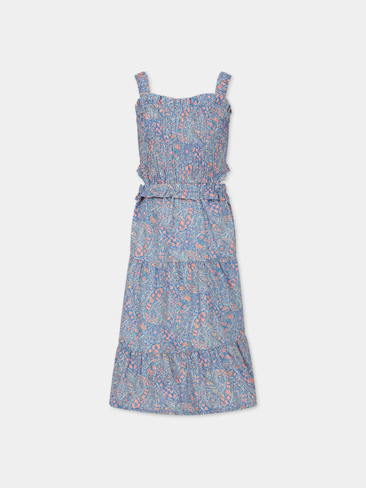 Vestito blu per bambina con stampa liberty  Bourton Bloom,The New Society,S23 K WV01 ALBERTINA